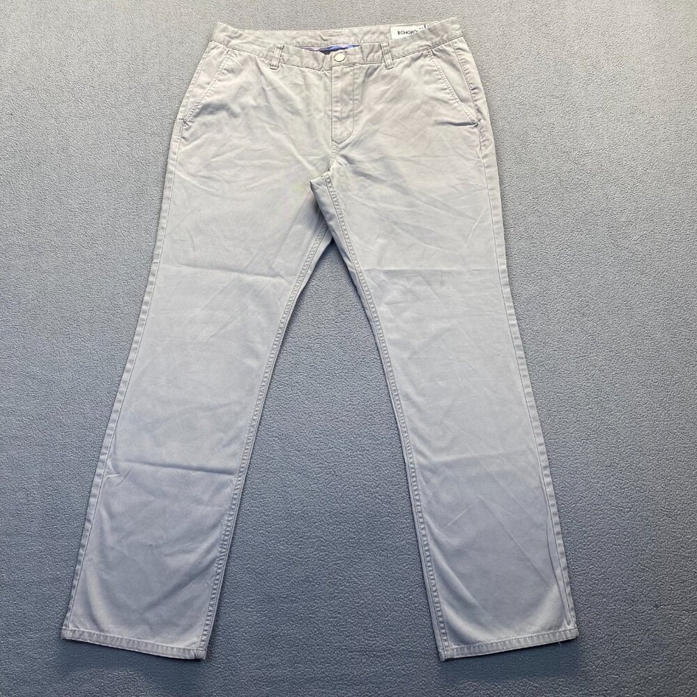 Bonobos Chino Pants Mens Size‎ 36X32  Cotton Gray Slim Straight